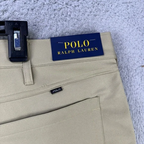 Polo Ralph Lauren Mens Chino‎ Golf Pants 42BX32 Tan Performance Flat front NEW